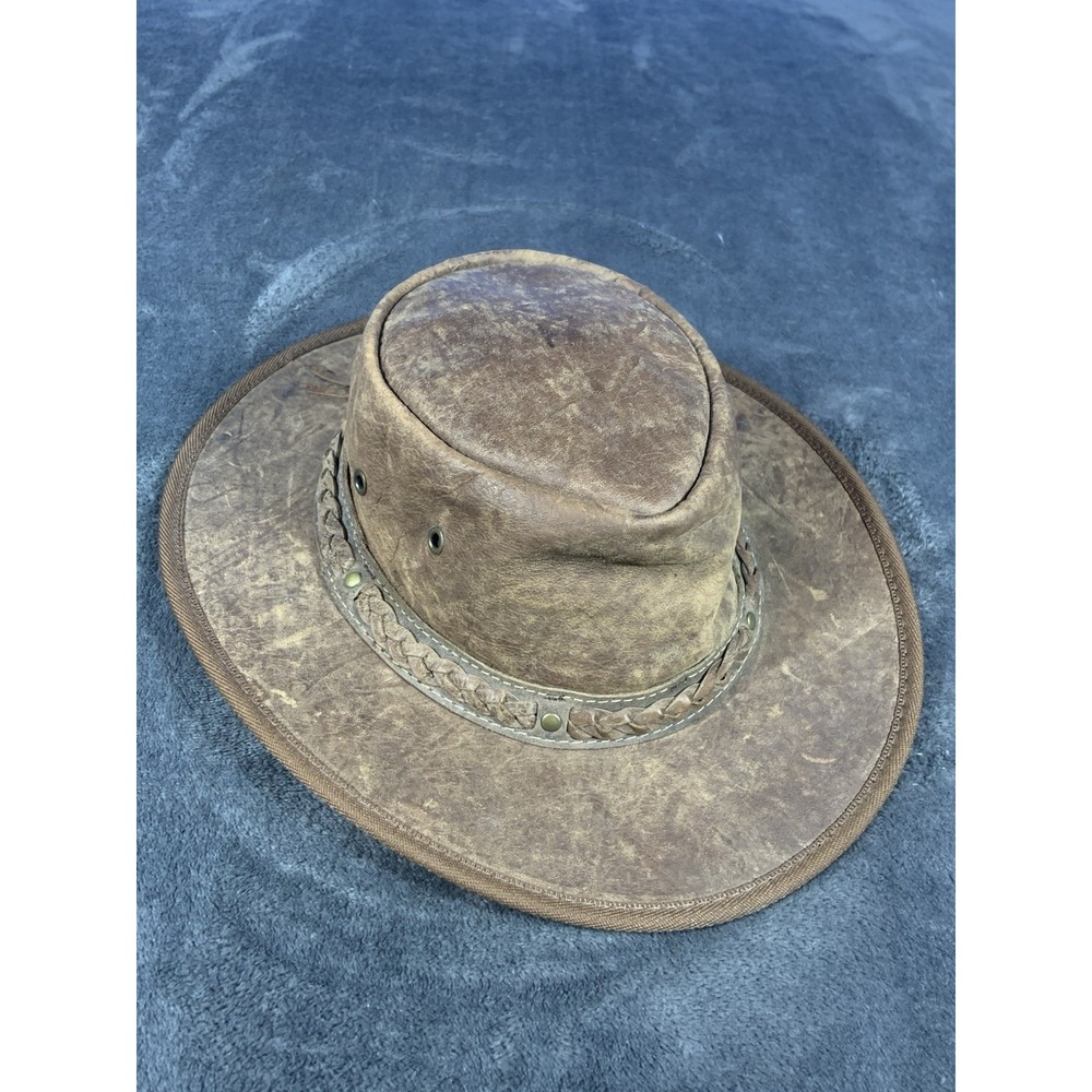 Barmah Hats Squashy Brown Genuine Cattle Leather Made In Australia Size Small